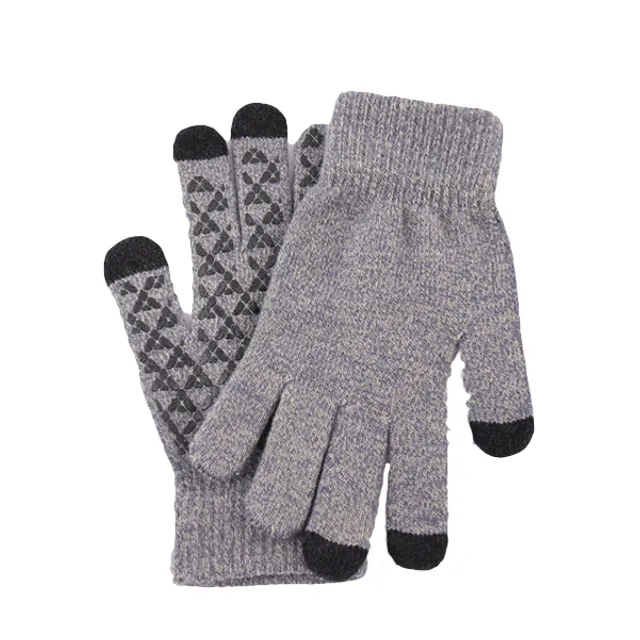 touch screen handschoenen | winter | gebreide handschoenen - Grijs