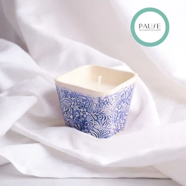 Lavender and Patchouli Handmade Ceramic Candle Pot