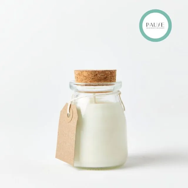 Milk Pudding Candle with Cork Lid By Pause