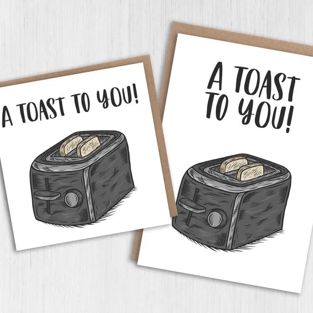 Congratulations, well done, graduation card: Toast to you (Size A6/A5/A4/Square 6×6″)