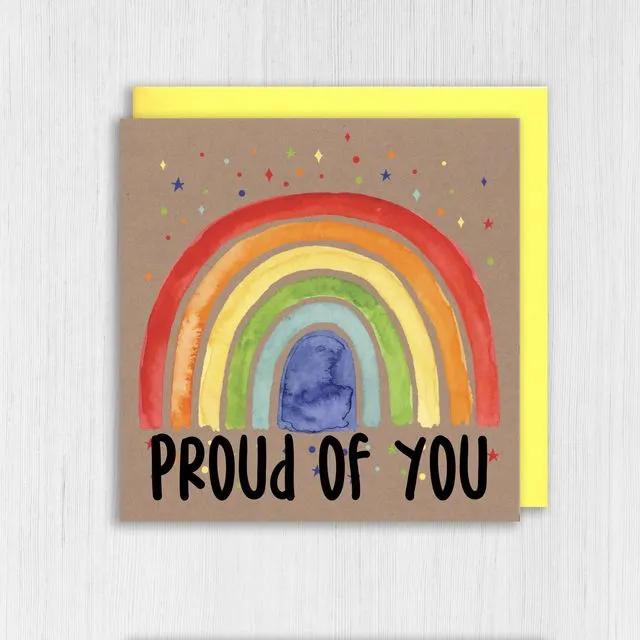 Kraft congratulations card: Proud of you (rainbow)