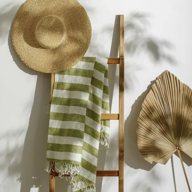Beach towel - Green striped