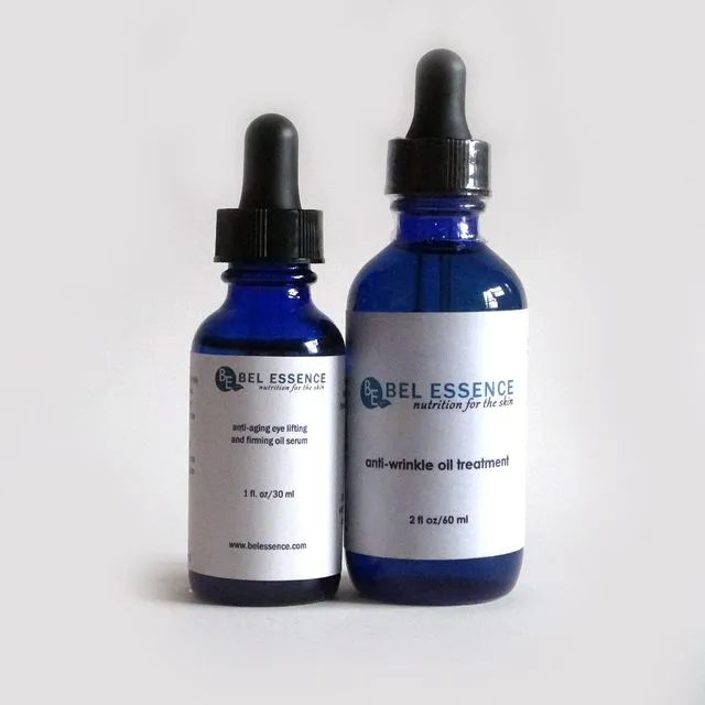 Natural and Organic Anti-Wrinkle Antioxident Face and Eye Serum Duo