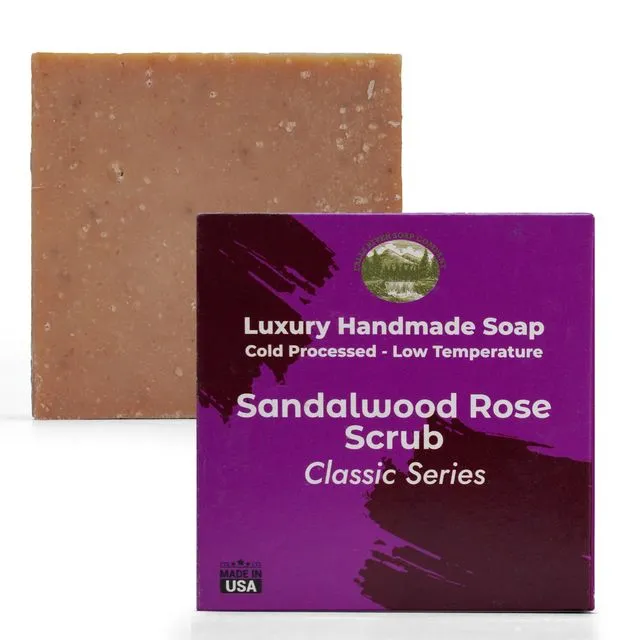 Sandalwood Rose Scrub - 5oz Soap Handmade Soap bar with Essential Oil - Case of 12