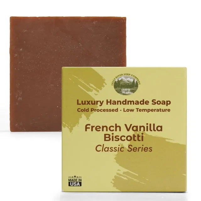 French Vanilla Biscotti - 5oz Soap Handmade Soap bar with Essential Oil - Case of 12
