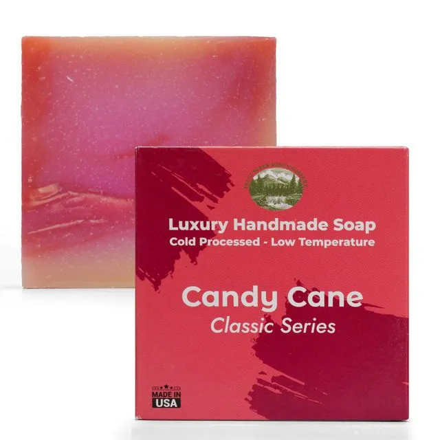 Candy Cane - 5oz Soap Handmade Soap bar with Essential Oil - Case of 12