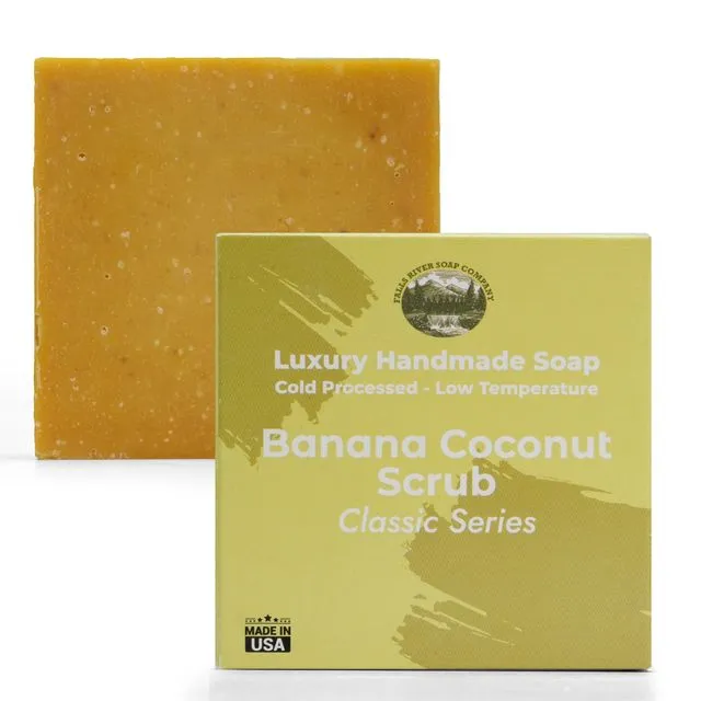 Banana Coconut Scrub - 5oz Soap Handmade Soap bar with Essential Oil - Case of 12