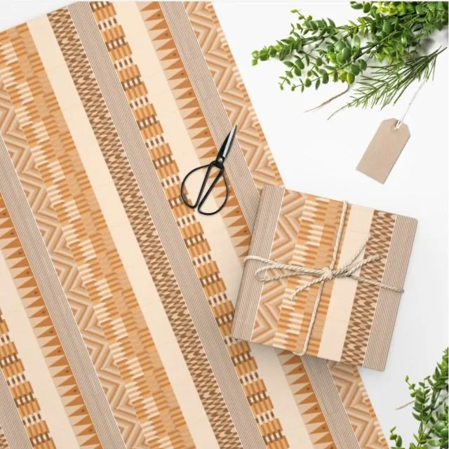 Luxury Gift Wrap - Kente Copper Mix - Wrapping Paper | Christmas, Birthday, Kids, Children