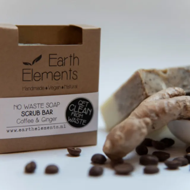 Scrub Soap - Coffee Ginger- Made with coffee waste