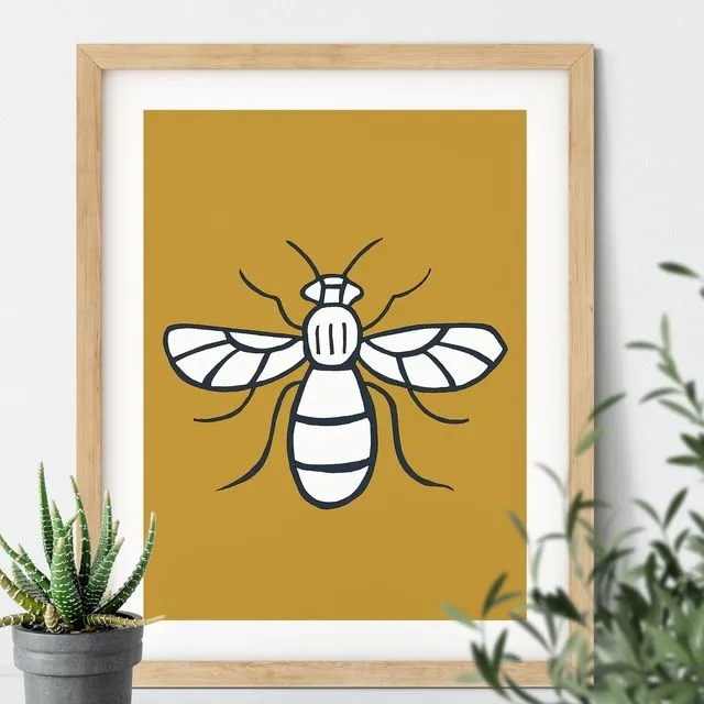 Manchester Bee Print A4
