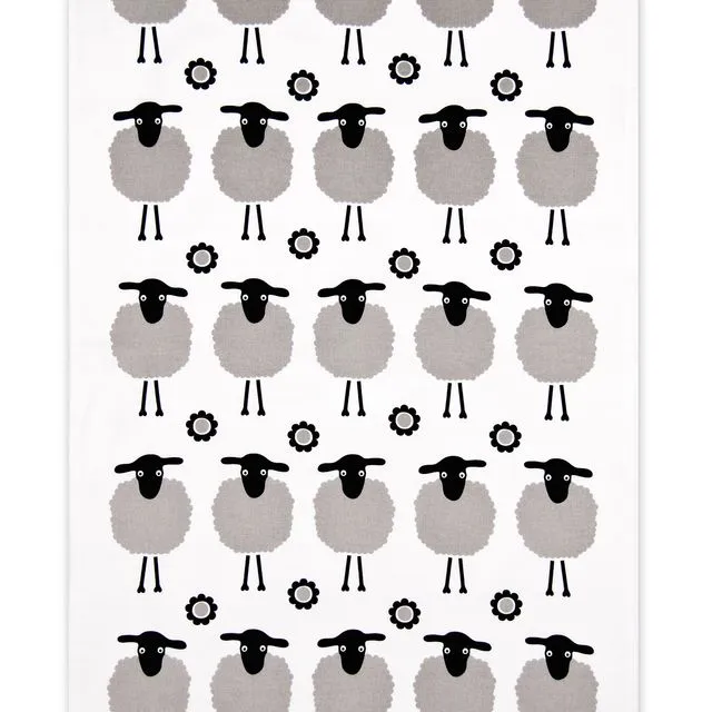 Swedish Kitchen Towels - Sheep - Black