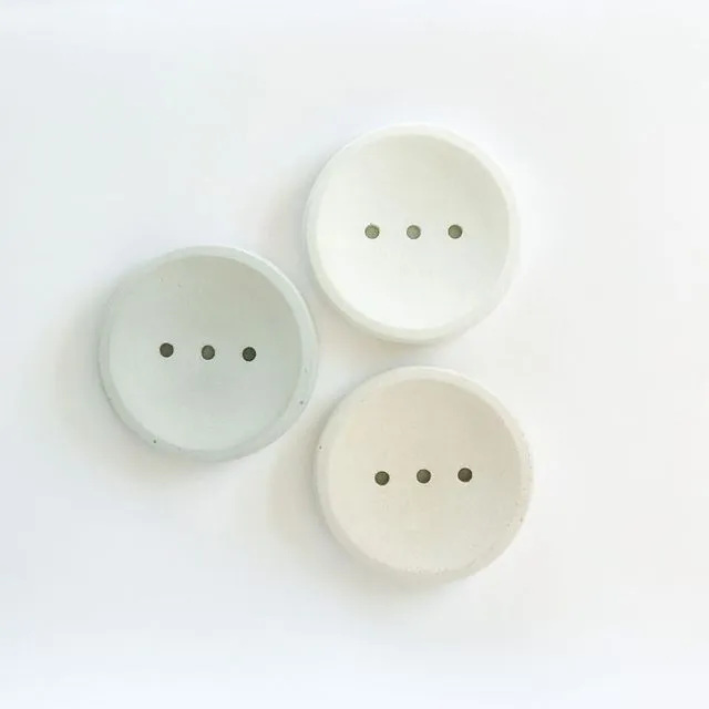 Concrete round soap dish(white)