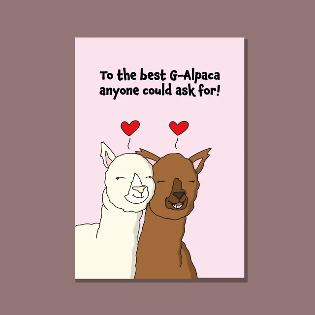 Alpaca Galentines Day Card
