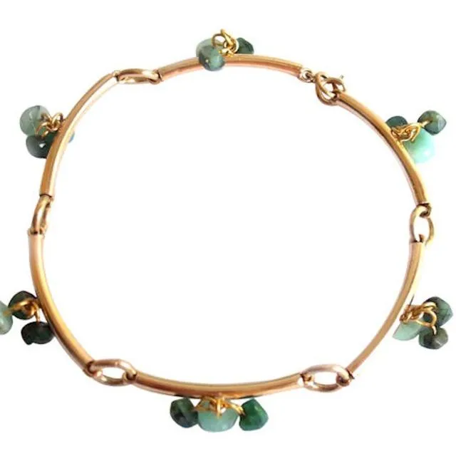 Gemshine - Ladies - Bracelet - Gold plated - Emerald - Green