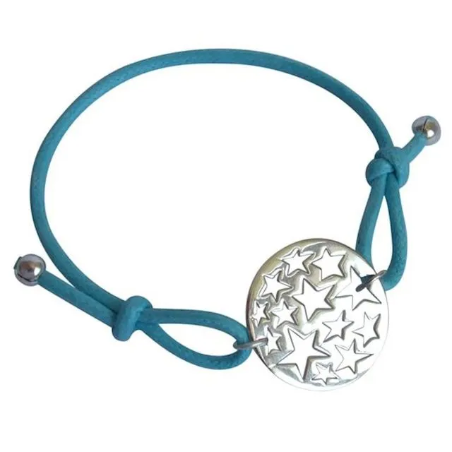 Gemshine - Ladies - Bracelet - KNOTS Stars Constellation - 925 Silver - Blue - Adjustable size