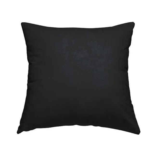 Chenille Fabric Soft Crushed Black Plain Cushions Piped Finish Handmade To Order-Large