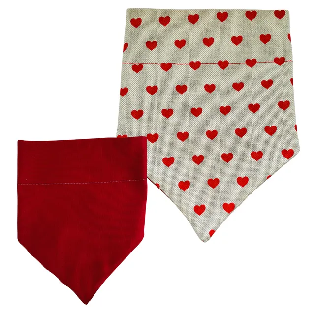 Hearts Forever Red Dog Collar Bandana