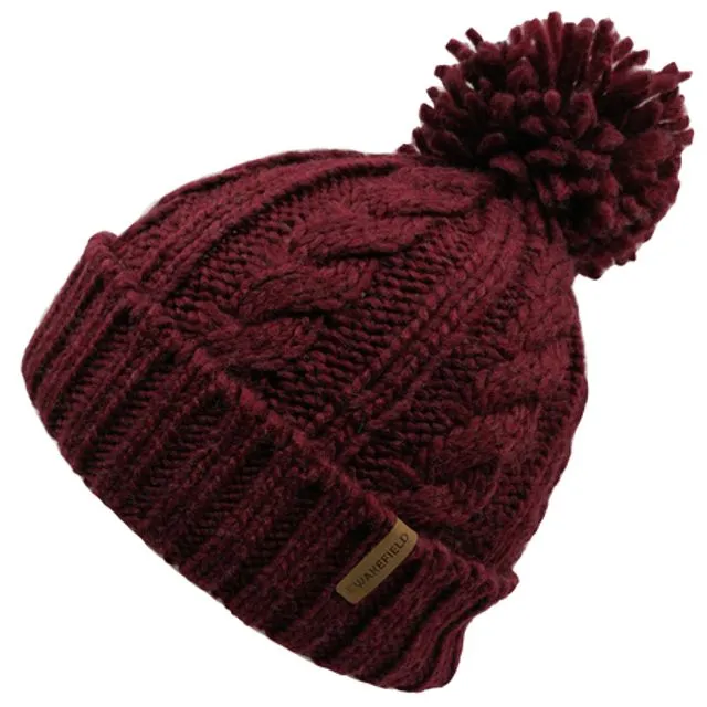 Arctic Winter Hat Bordeaux Red - With Fleece Lining