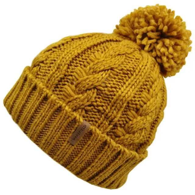 Arctic Winter Hat Ochre Yellow - With Fleece Lining