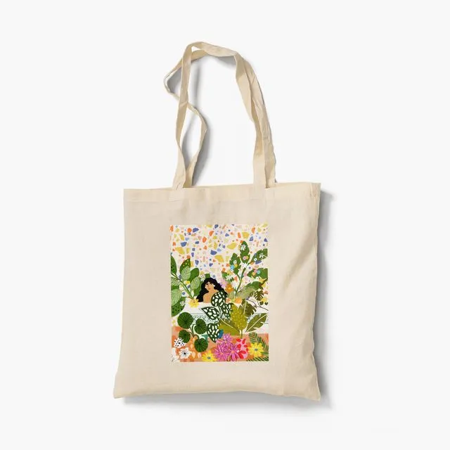 Bathing with Flowers - Tote Bag