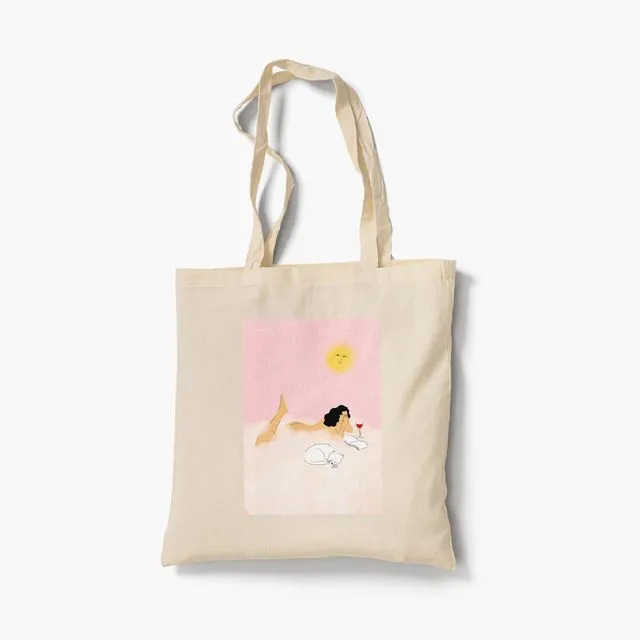 Cloud, Cat And Wine - Tote Bag