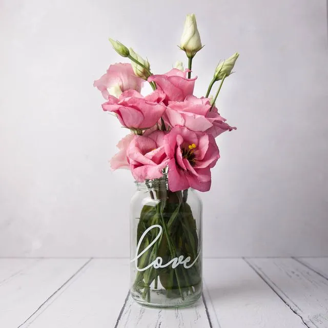 Boxed Glass ‘LOVE’ Vase Jar Boxed