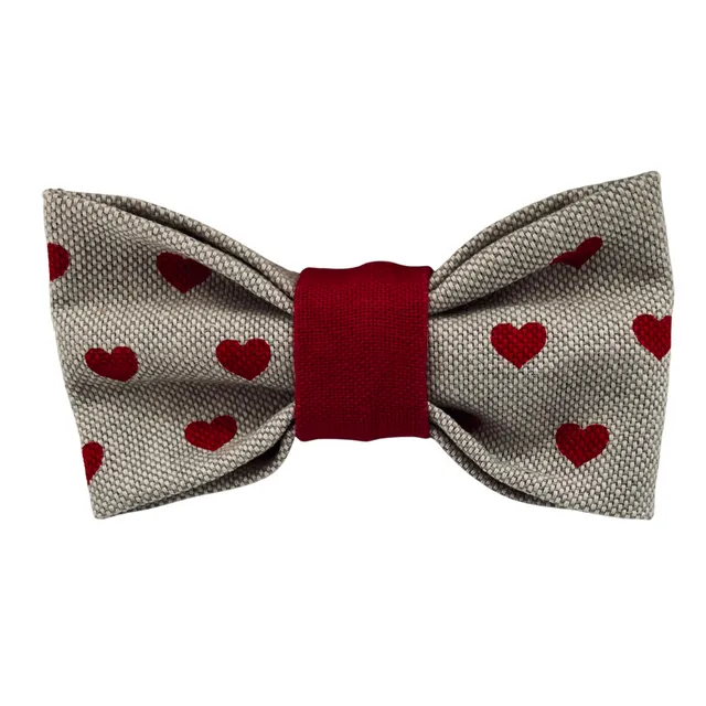Hearts Forever Red Dog Collar Bow Tie - Valentines