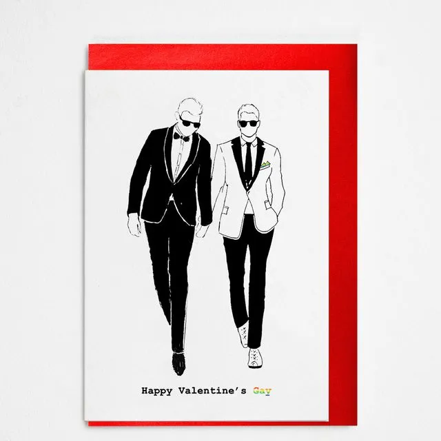 "Happy Valentine's Gay" (Men) A6 Card - Pack of 6
