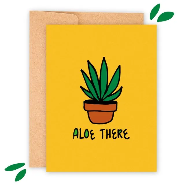 Aloe There A2 Greeting Card with Envelope