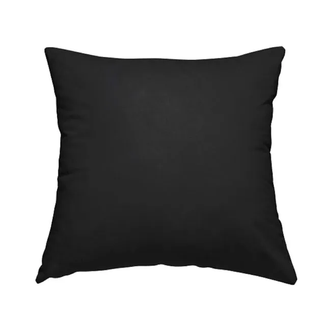 Chenille Fabric Soft Black Plain Cushions Piped Finish Handmade To Order-Large