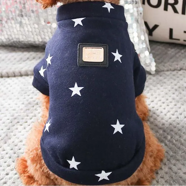 Stars Printed Dogs Clothes - Navy