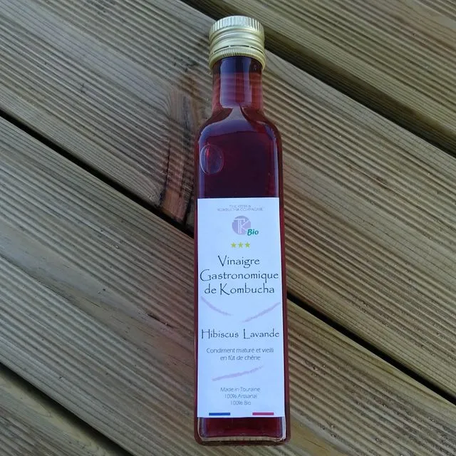 Vinaigre Gastronomique de Kombucha - Hibiscus Lavande - 250ml - BIO