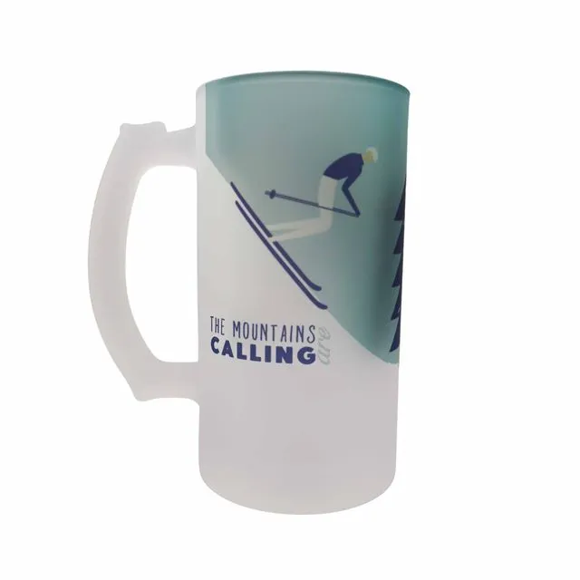 Mountains are Calling Snow Skiing Beer Stein