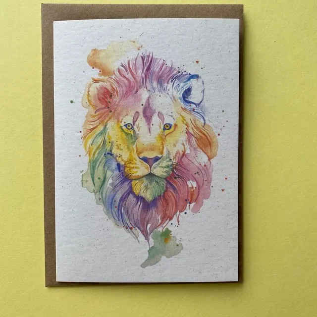 Rainbow lion card