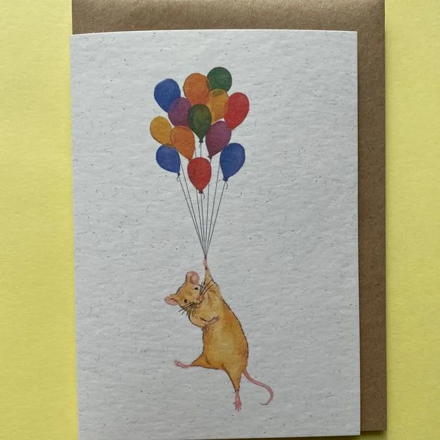 Mouse and balloons card