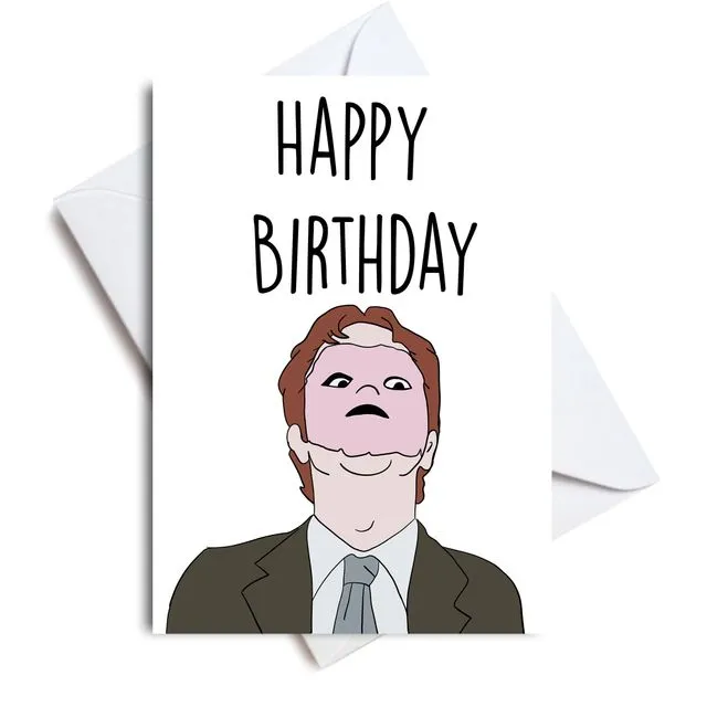 Dwight Happy Birthday Cpr Doll Mask // The Office Birthday Card