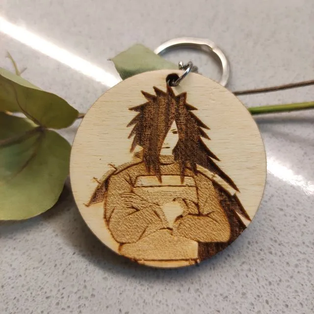 Wooden Naruto Keychain, Anime Keyring, Madara