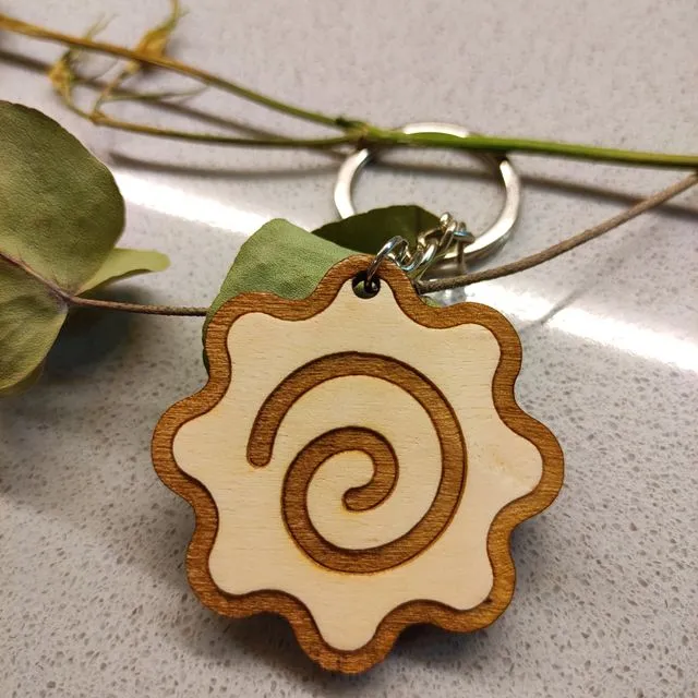 Wooden Naruto Keychain, Anime Keyring, Leaf