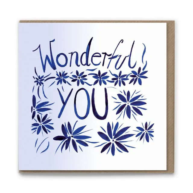 WONDERFUL YOU Eco Conscious Blank Greetings Card Motivational Healing Wellbeing