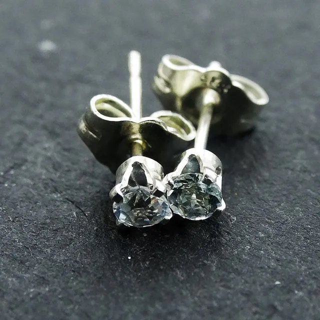 Aquamarine birthstone stud earrings