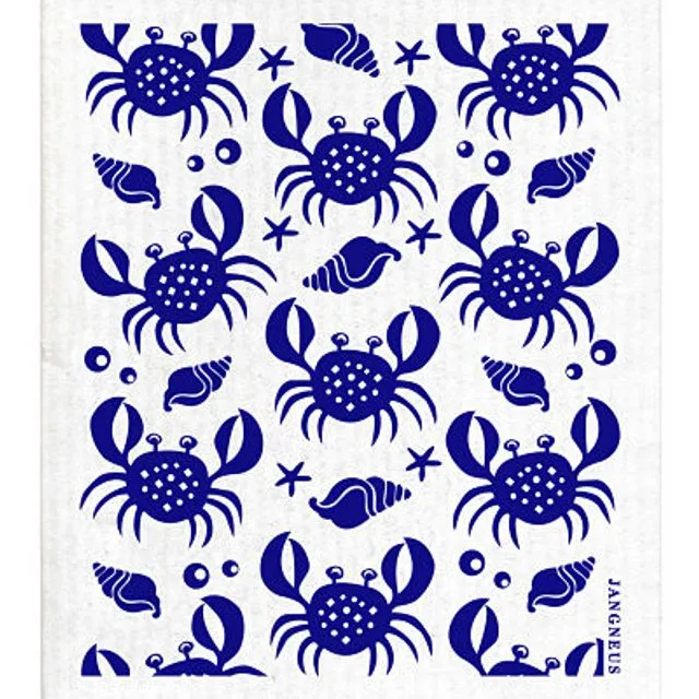 Swedish Dishcloth - Crabs - Blue