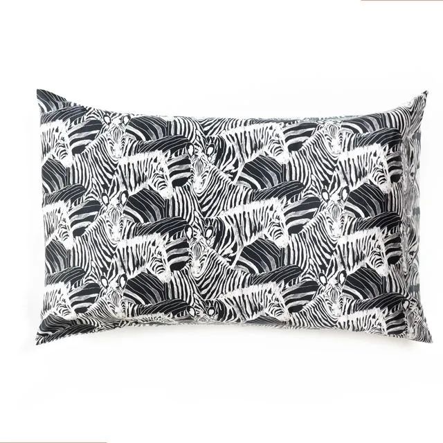 Zebra Print 100% Silk 50 Cm X 80 Cm Pillow Case