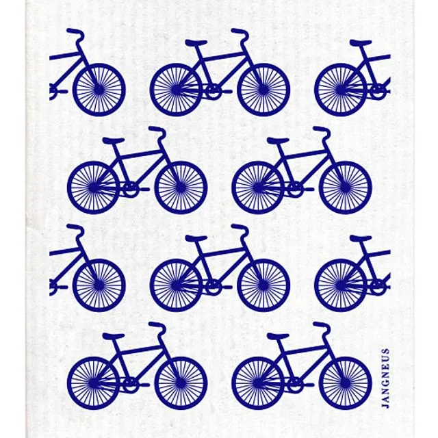 Swedish Dishcloth - Bikes - Blue