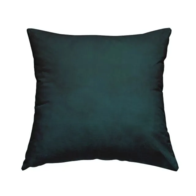 Velvet Fabric Soft Teal Plain Cushions Piped Finish Handmade To Order-Medium
