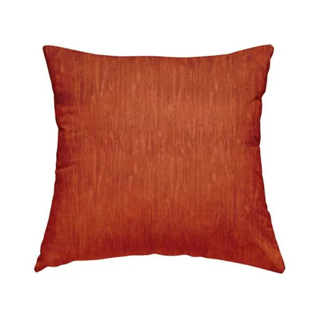 Velvet Fabric Soft Textured Orange Plain Cushions Piped Finish Handmade To Order-Small