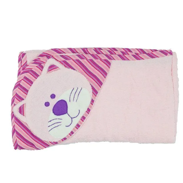 Kitty Hooded Towel - Pink
