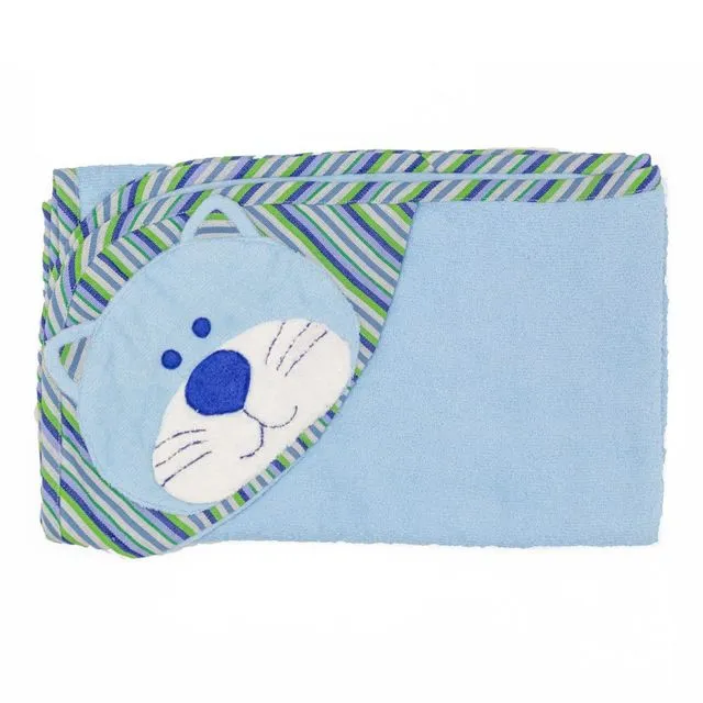 Kitty Hooded Towel - Blue