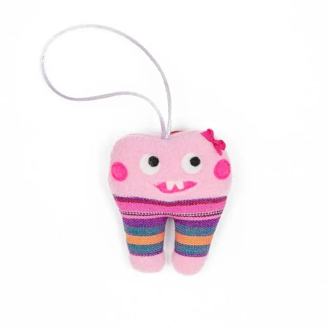 Toothy Hanging Tooth Fairy Bag - Pink