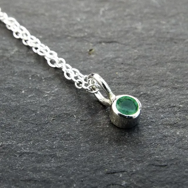 Emerald birthstone pendant