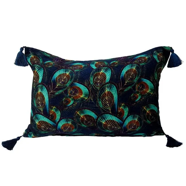 Peacock Velvet Cushion